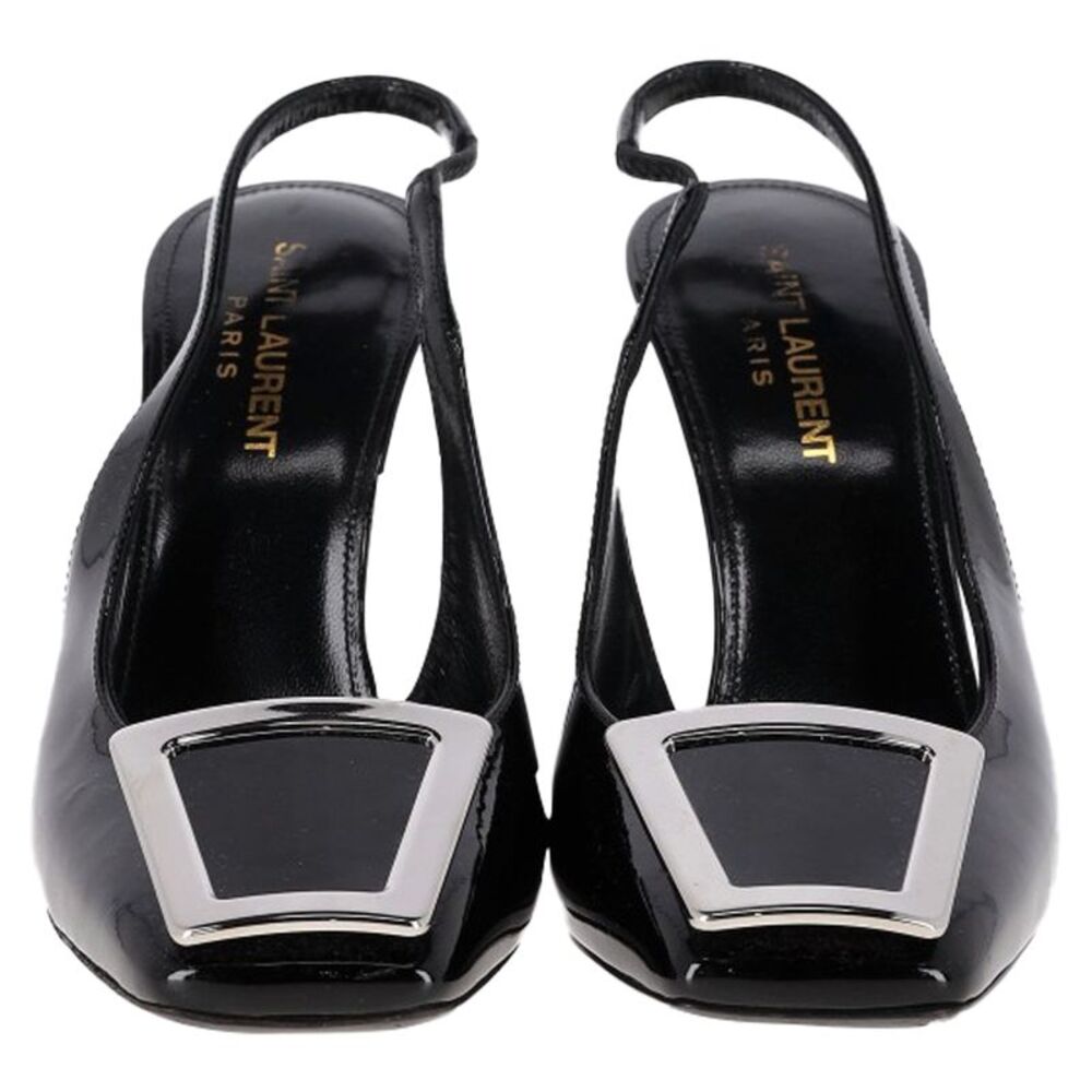 Saint Laurent Pablo Slingback Pumps in Black Leather - Picture 2 of 7